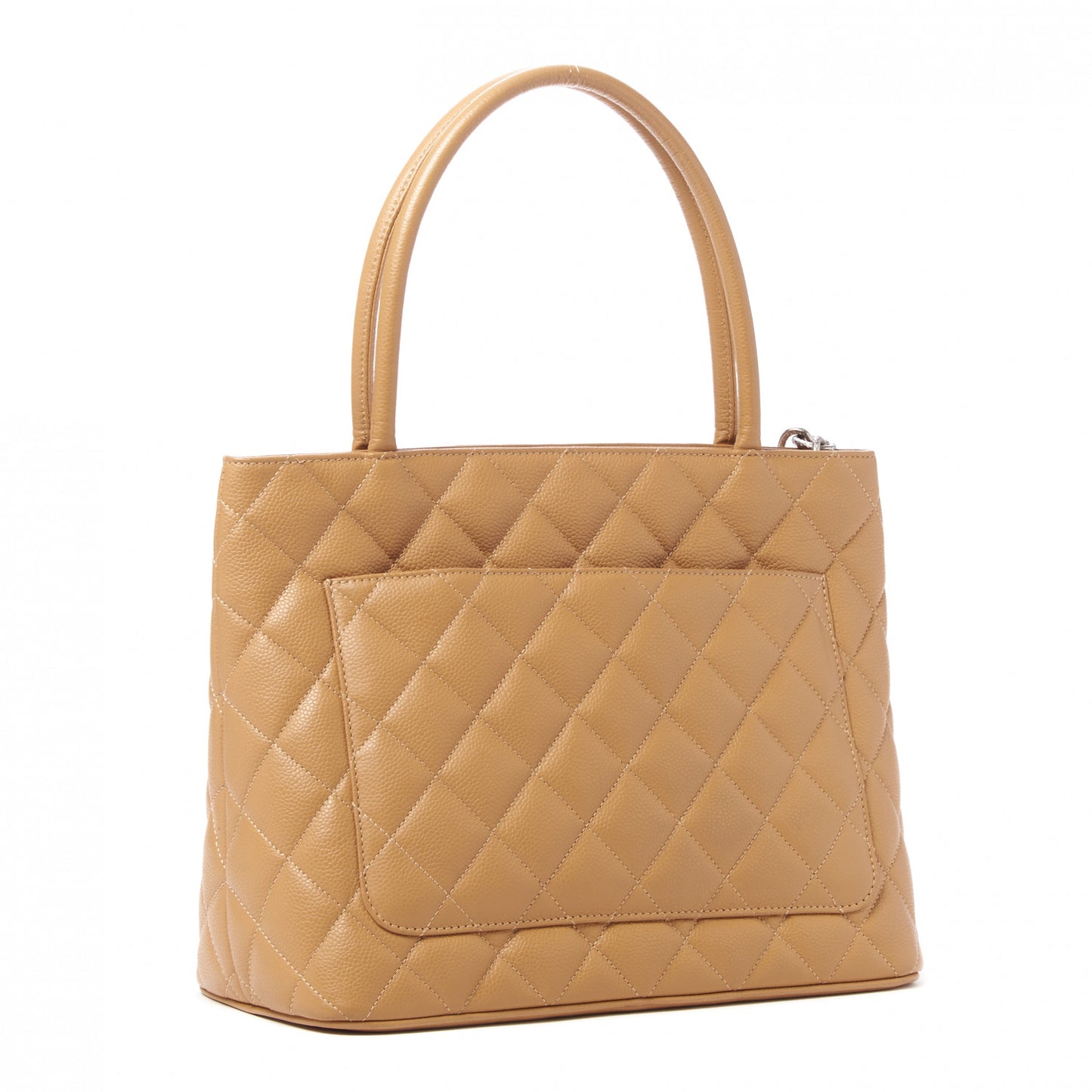 Caviar Quilted Medallion Tote Beige