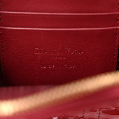 Christian Dior Patent Cannage Lady Dior Phone Holder Red 6 of 12