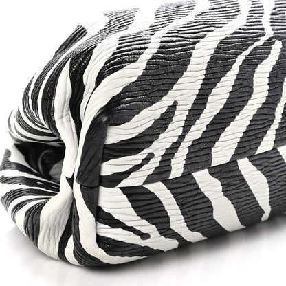 Bottega Veneta Nappa Zebra Print The Pouch Oversized Clutch White Black 9 of 10