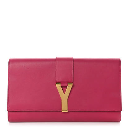 Saint Laurent Calfskin Classic Y Ligne Clutch Fuchsia 1 of 20
