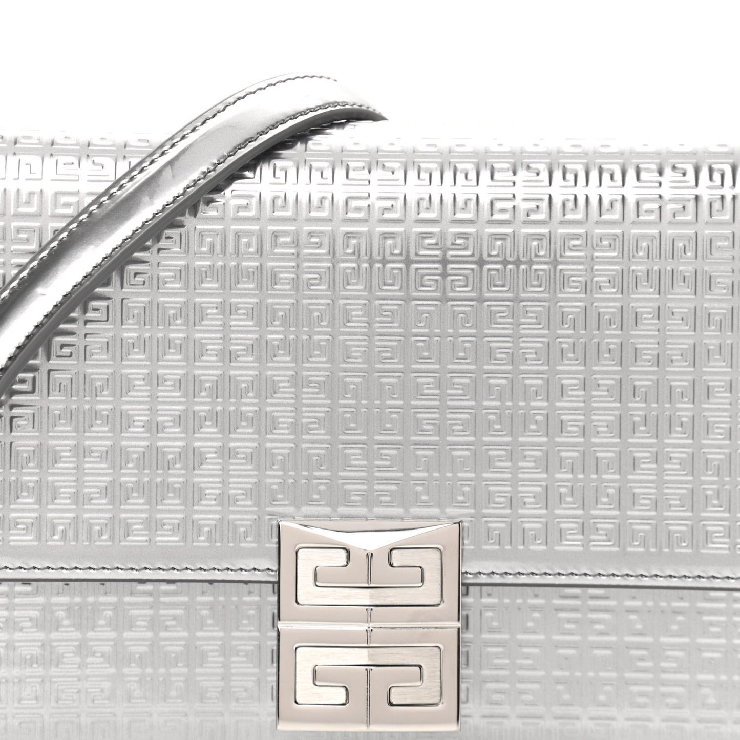 Metallic Calfskin 4G Embossed Small 4G Crossbody Silver