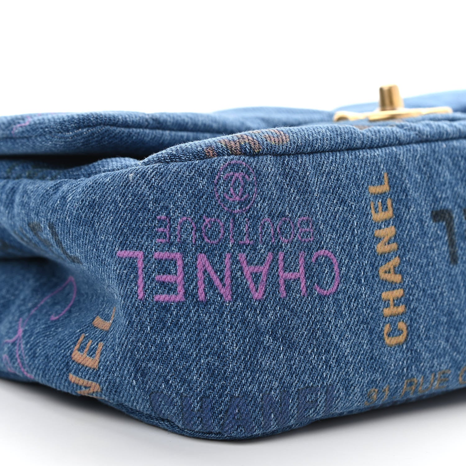 Chanel Denim Quilted Mini Denim Mood Rectangular Flap Blue Multicolor 9 of 10