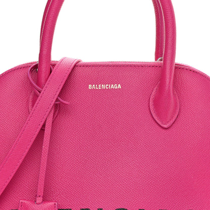 Balenciaga Signature Grained Calfskin Logo S Ville Top Handle Bag Fuchsia 8 of 14