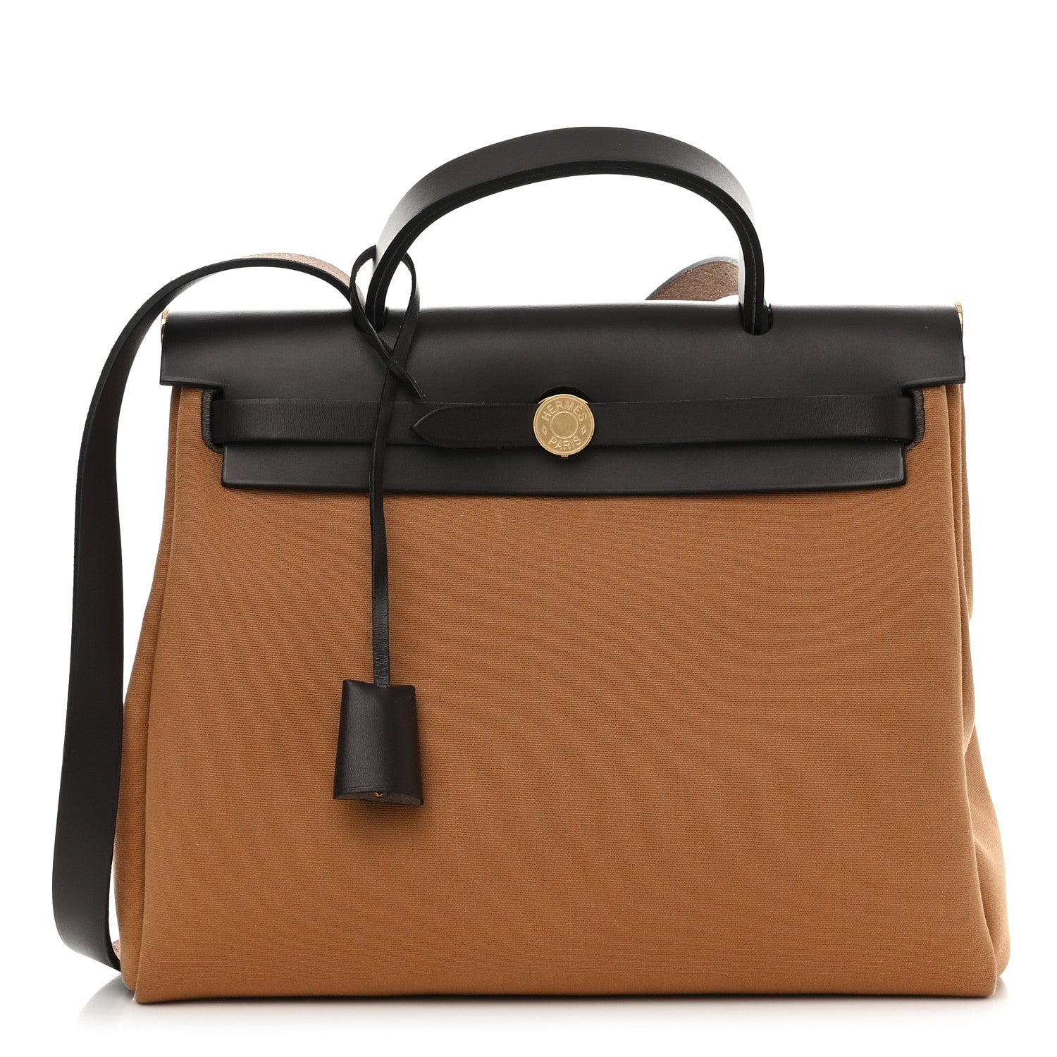 Hermes Toile Officier Vache Hunter Verso Herbag Zip Retourne PM 31 Dune Etoupe Ebene 1 of 12