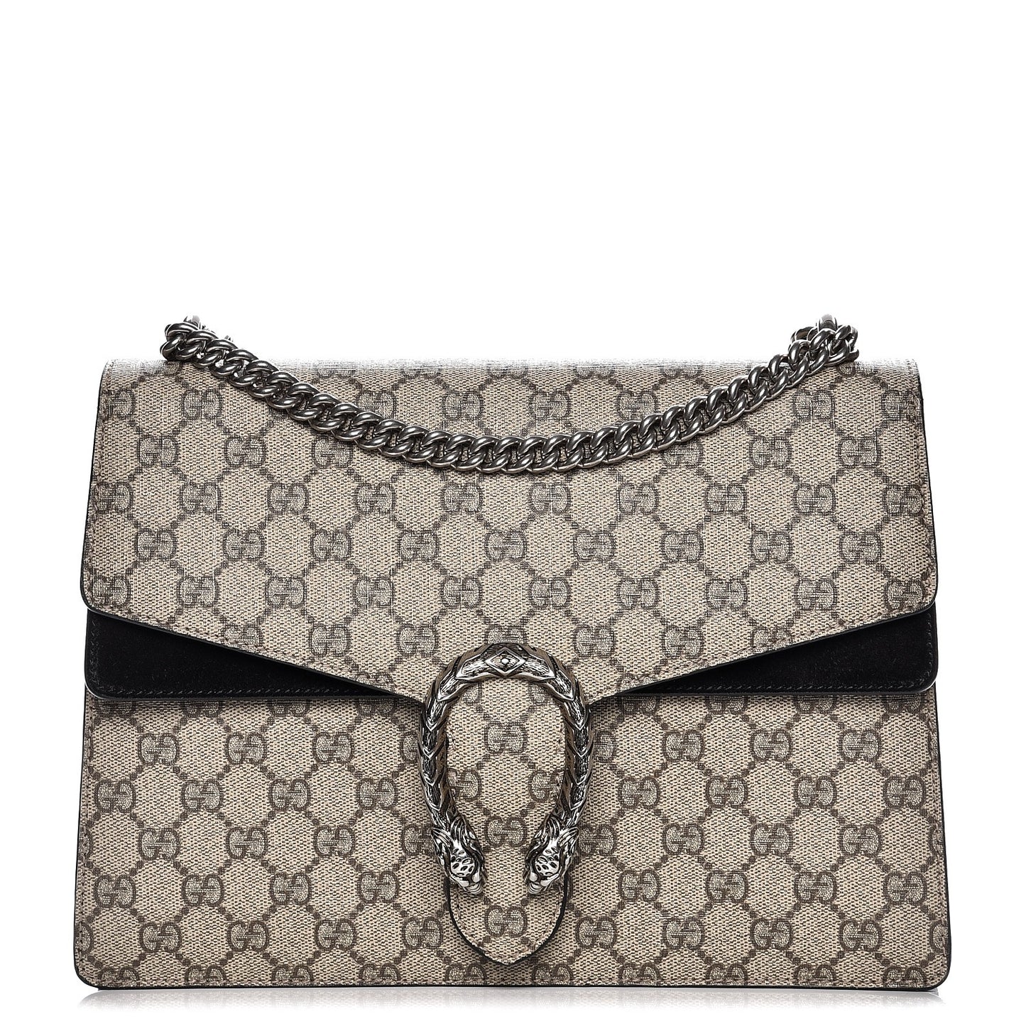 GG Supreme Monogram Medium Dionysus Shoulder Bag Black