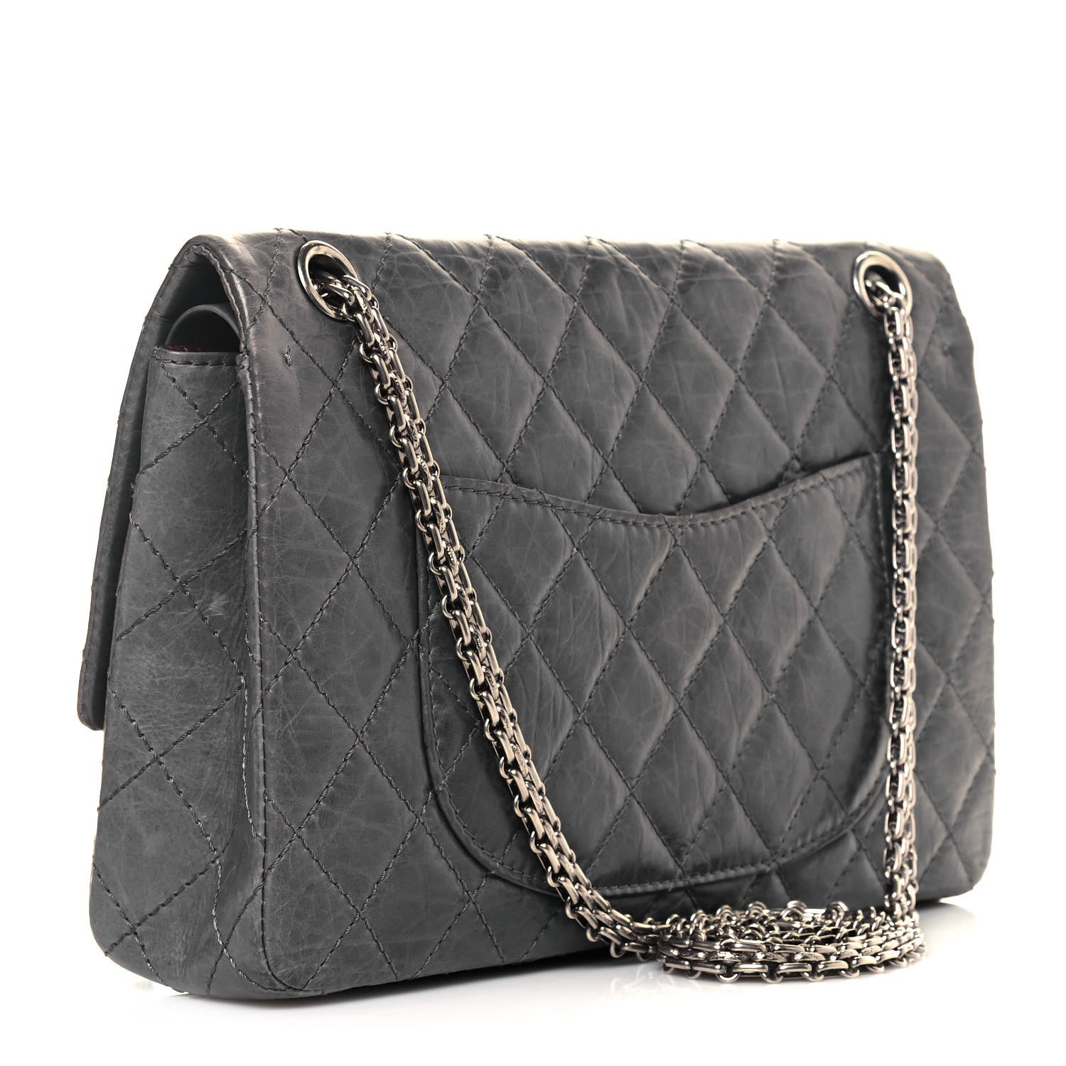Chanel Aged Calfskin Quilted 50th Anniversary 2.55 Reissue Flap 226 Grey 3 of 14