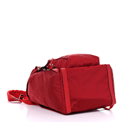 Gucci Nylon Monogram Dollar Calfskin Medium Light Double Buckle Backpack Vibrant Red 4 of 10