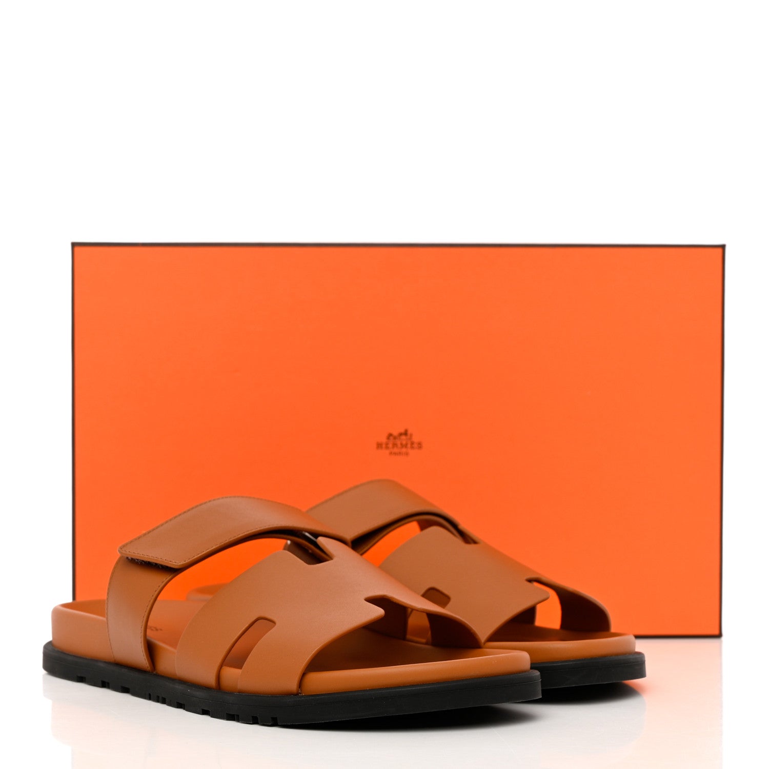 Hermes Calfskin Mens Chypre Sandals 43 Gold 10 of 10