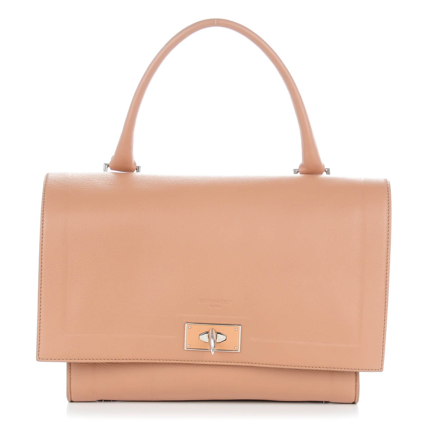 Grained Calfskin Small Shark Lock Satchel Old Pink