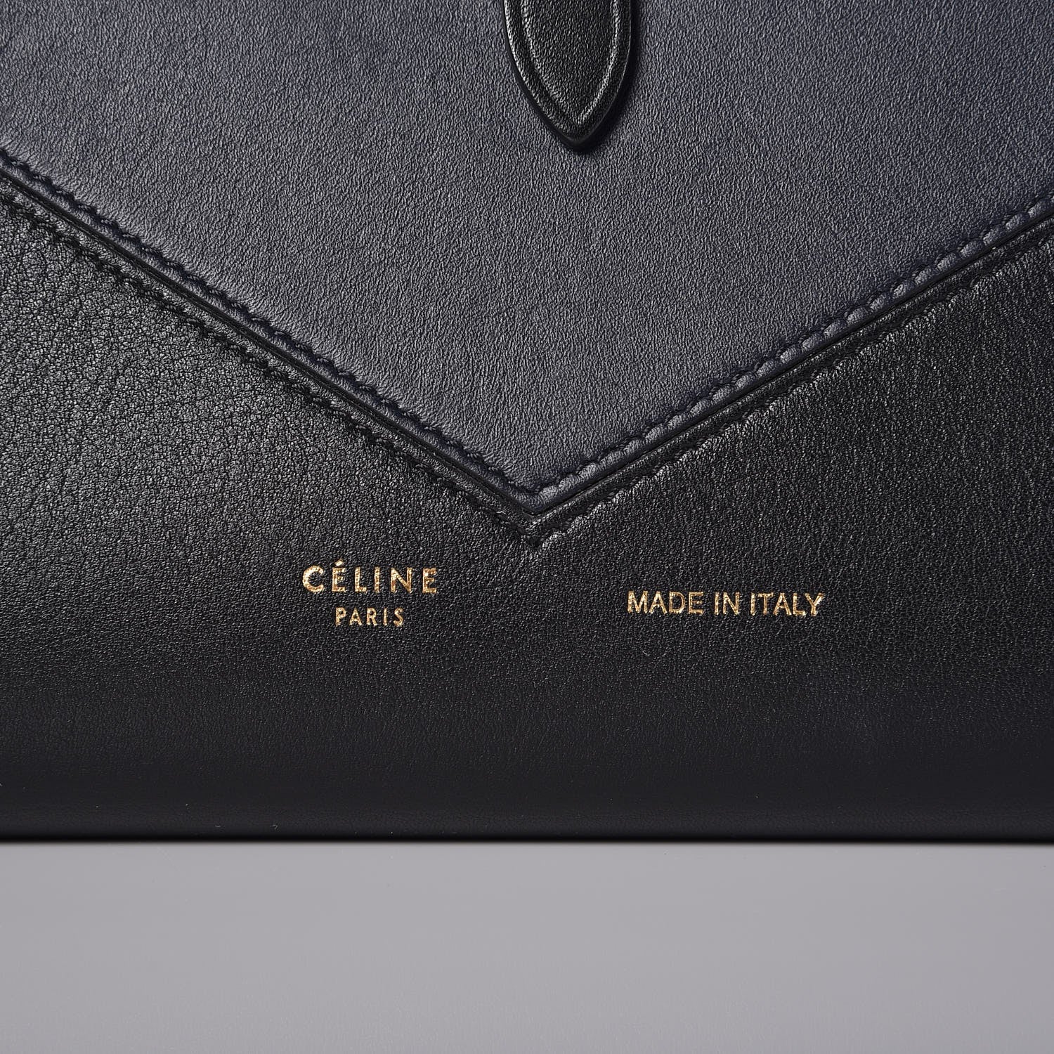 Celine Shiny Smooth Calfskin Large Multifunction V Shape Wallet Navy Black 7 of 9