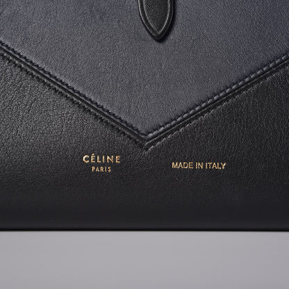 Celine Shiny Smooth Calfskin Large Multifunction V Shape Wallet Navy Black 7 of 9