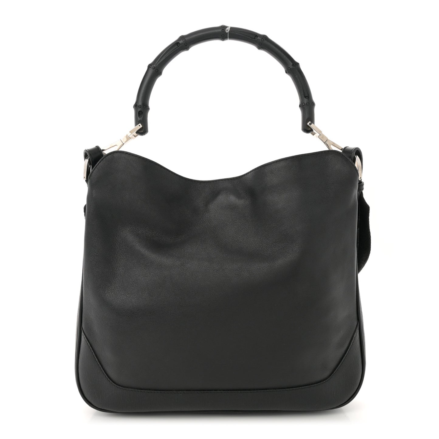 Calfskin Bamboo Top Handle Bag Black Black