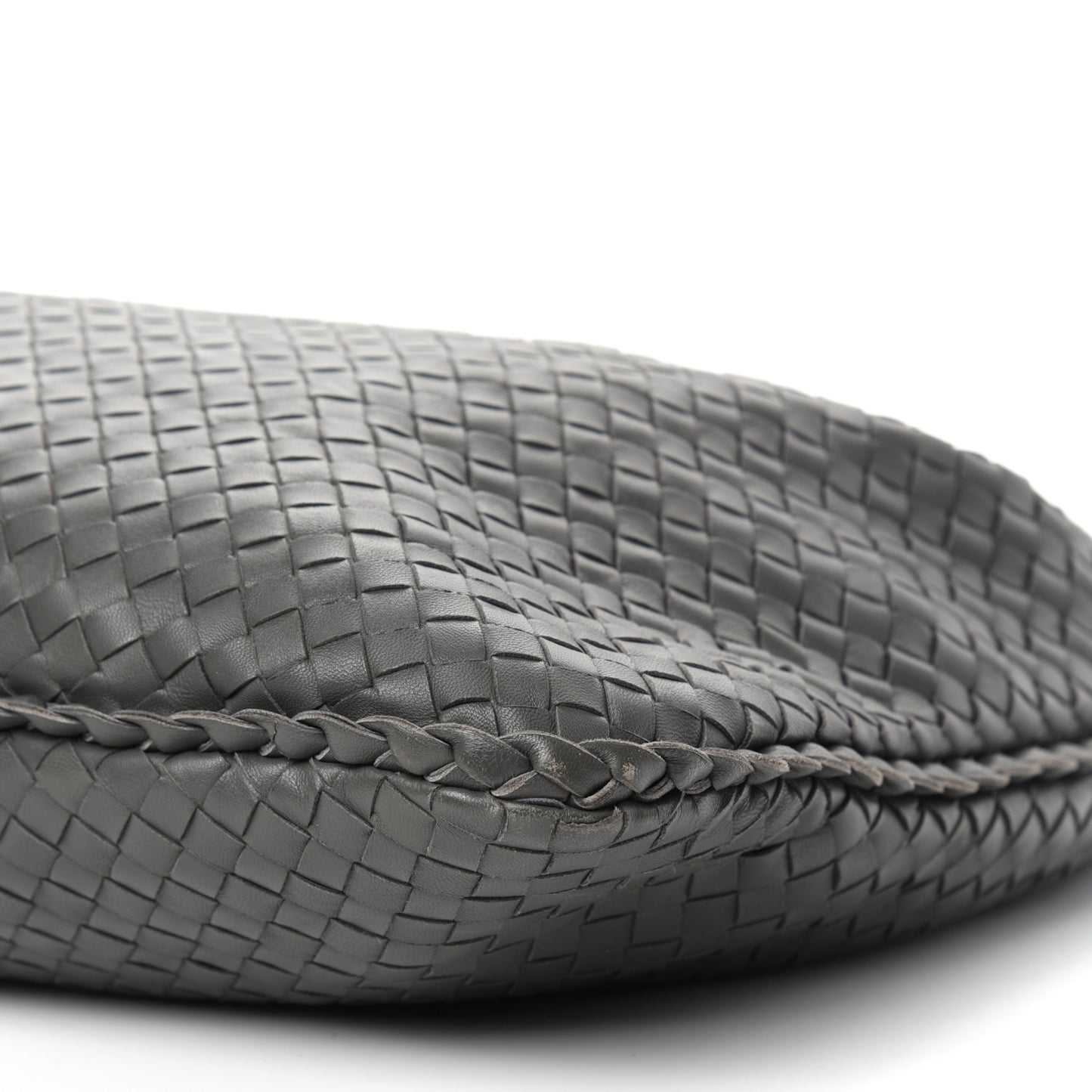 Nappa Intrecciato Large Veneta Hobo Light Grey