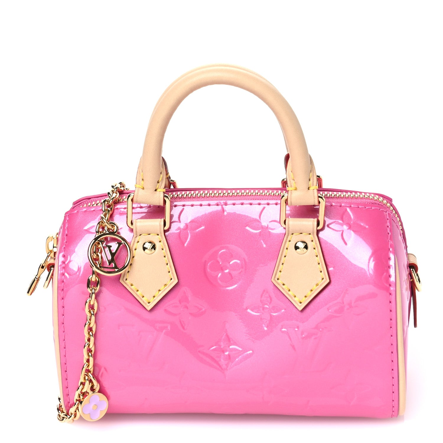 Louis Vuitton Vernis Monogram Nano Speedy Neon Pink 1 of 9