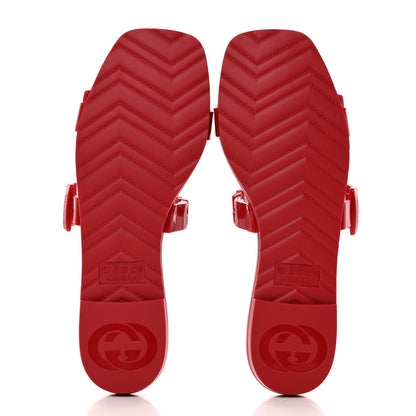 Gucci Rubber Womens Slide Sandals 36 Hibiscus Red 5 of 11