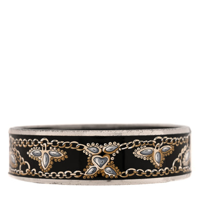 Hermes Enamel Printed Wide Bracelet Black 1 of 4