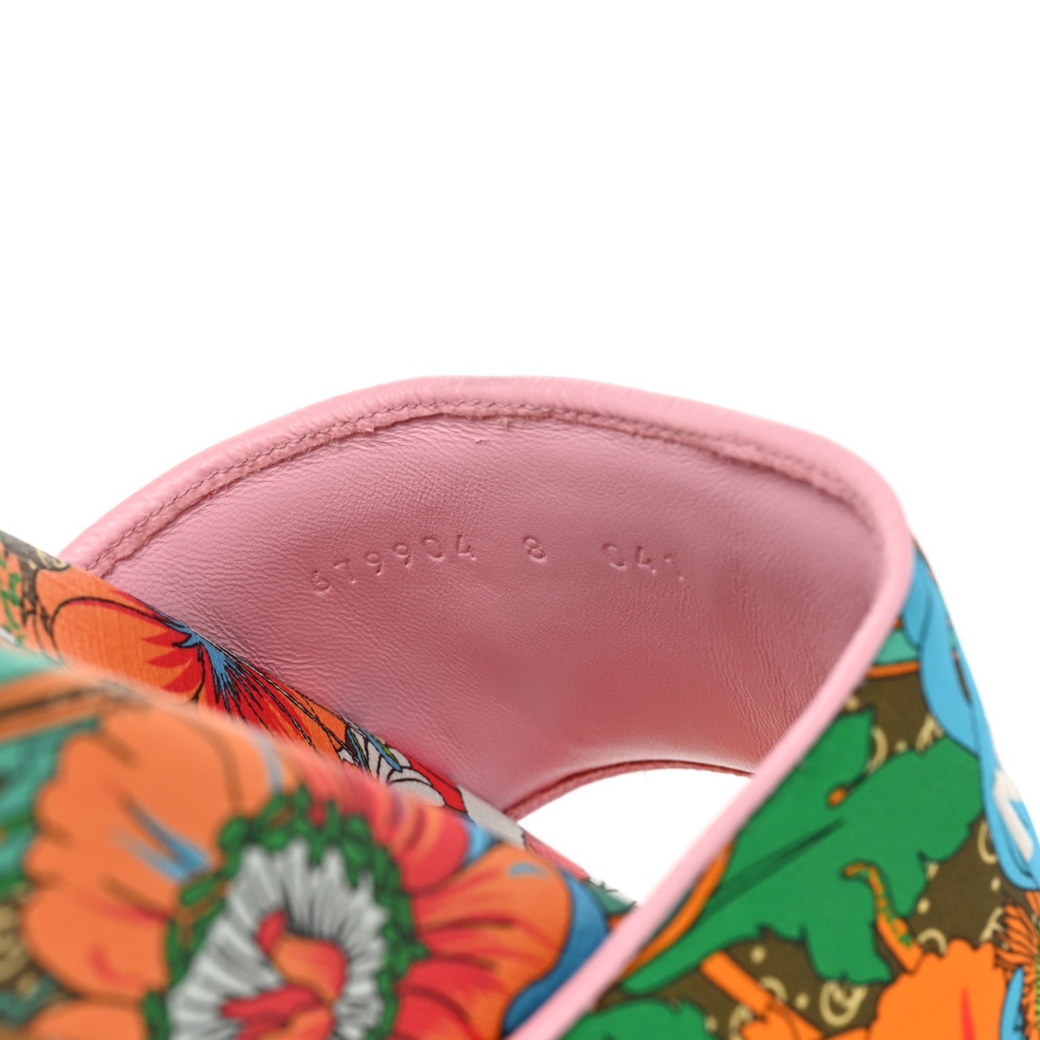 Gucci X THE NORTH FACE Nylon Floral Mens Slides 8 Military Green Orange Soft Pink 8 of 8