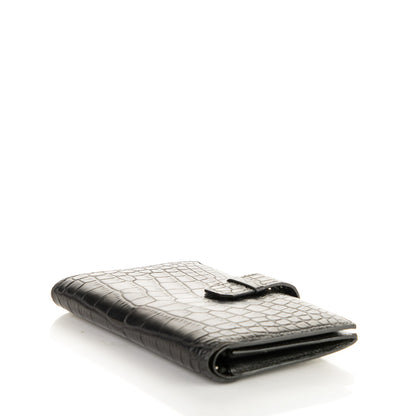 Hermes Alligator Mini Compact Wallet Black 10 of 12