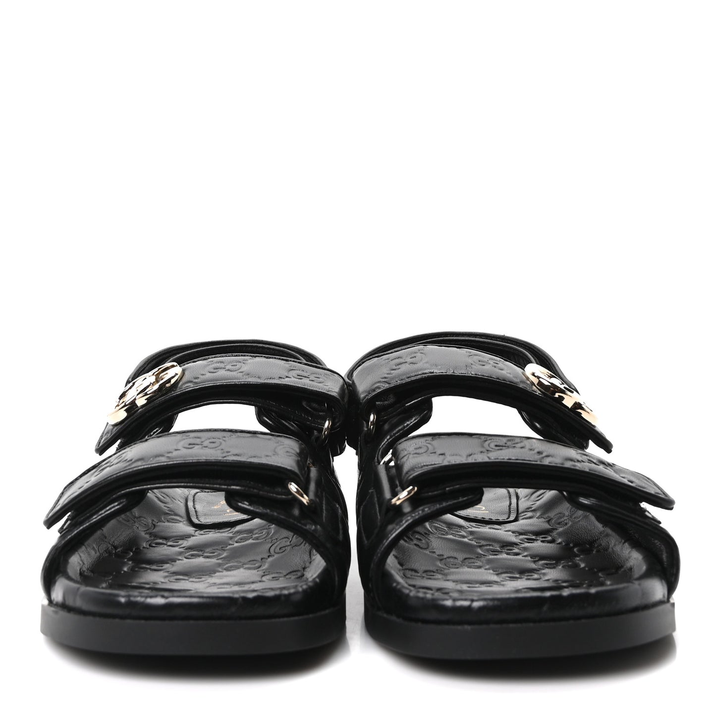 Guccissima GG Embossed Womens Sandals 37 Black
