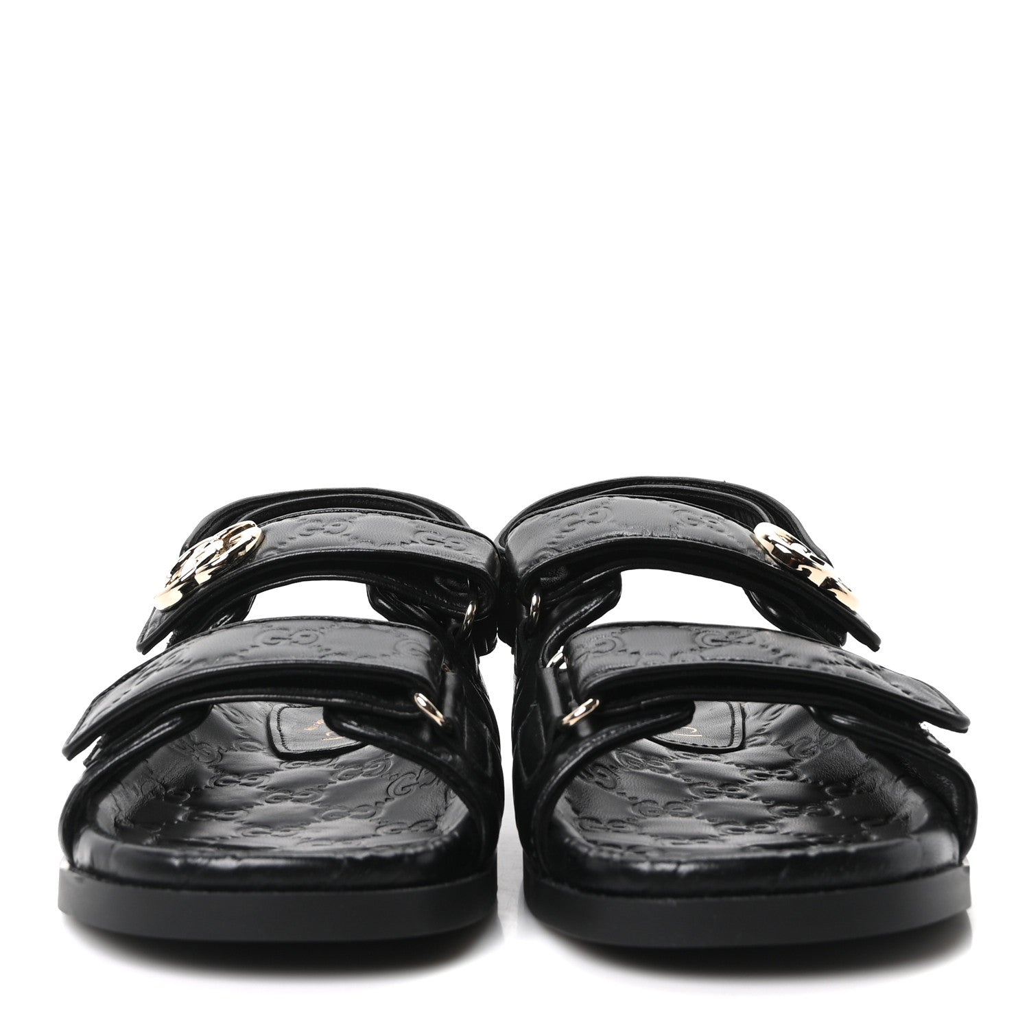 Gucci Guccissima GG Embossed Womens Sandals 37 Black 3 of 10