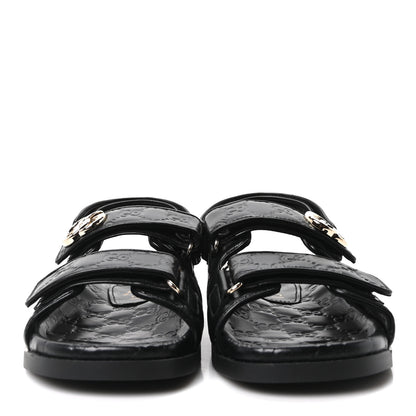 Gucci Guccissima GG Embossed Womens Sandals 37 Black 3 of 10