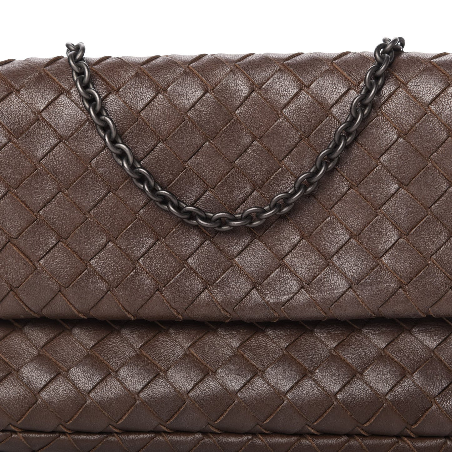 Nappa Intrecciato Small Chain Crossbody Ebano