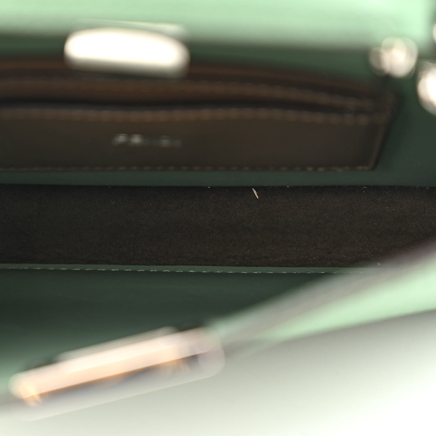 Fendi Cuoio Romano Vitello Cover Bi-Color Peekaboo I See U X Cross Satchel Green Island Maya 6 of 15