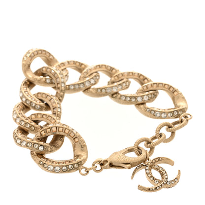 Chanel Baguette Crystal Quilted CC Chain Bracelet Gold 3 of 5