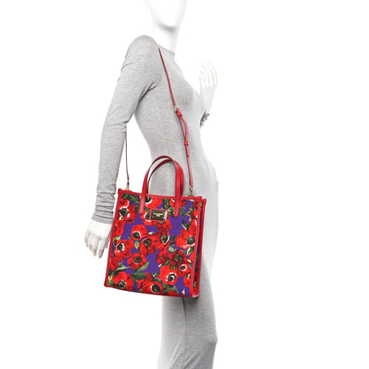 Dolce & Gabbana Canvas Flower Power Shopper Tote Black Multicolor 2 of 9