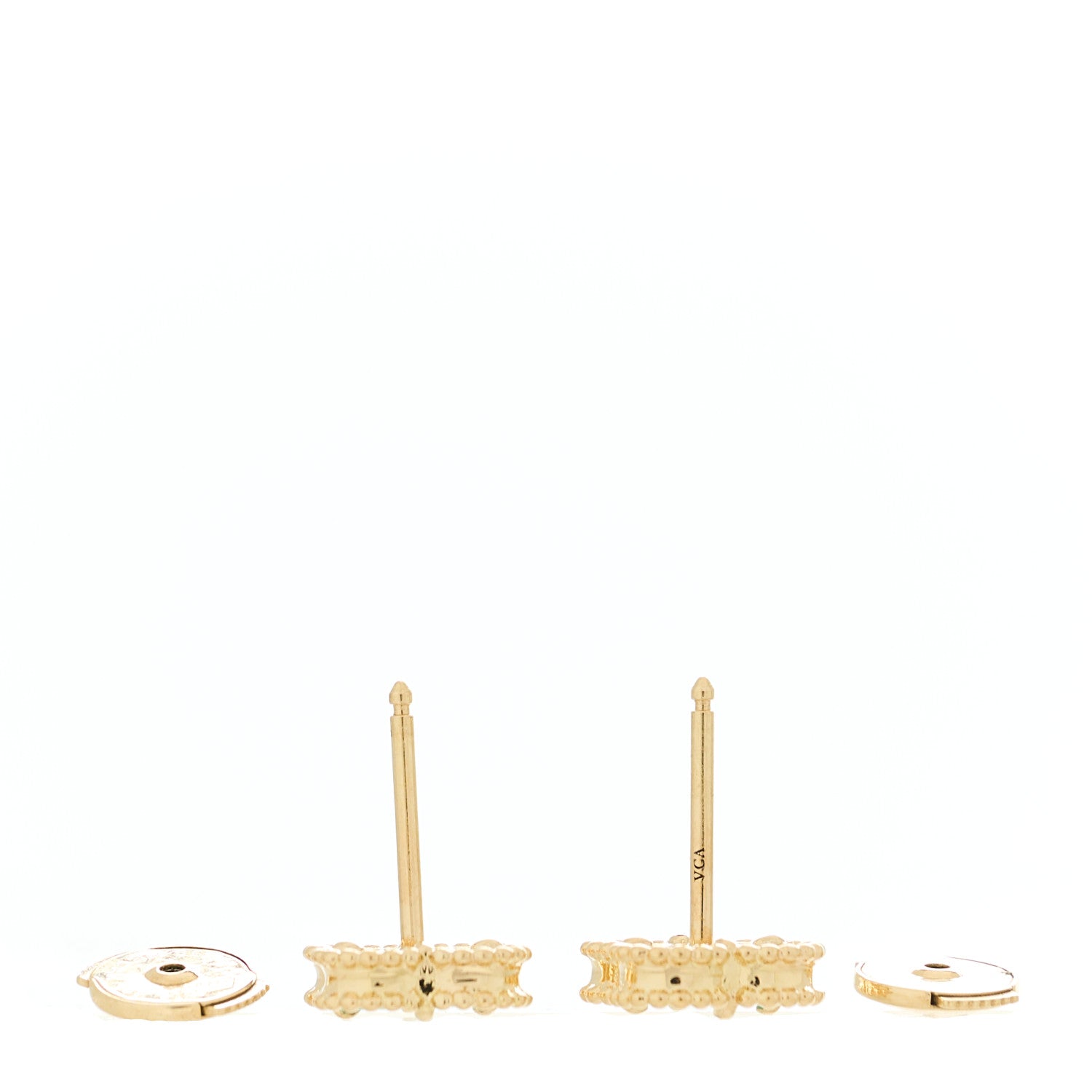 Van Cleef & Arpels 18K Yellow Gold Turquoise Sweet Alhambra Earrings 3 of 4