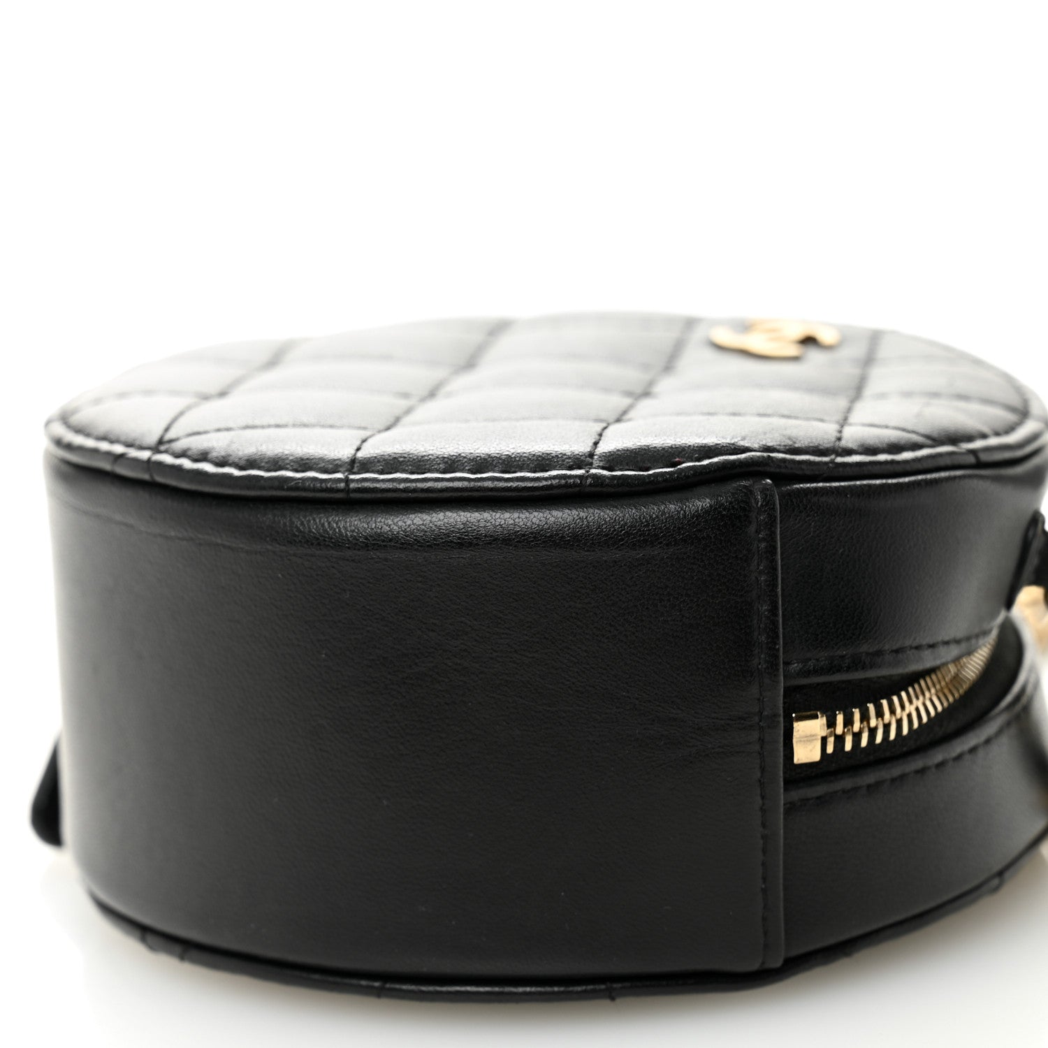 Chanel Lambskin Quilted Round Clutch With Chain Black 10 of 10