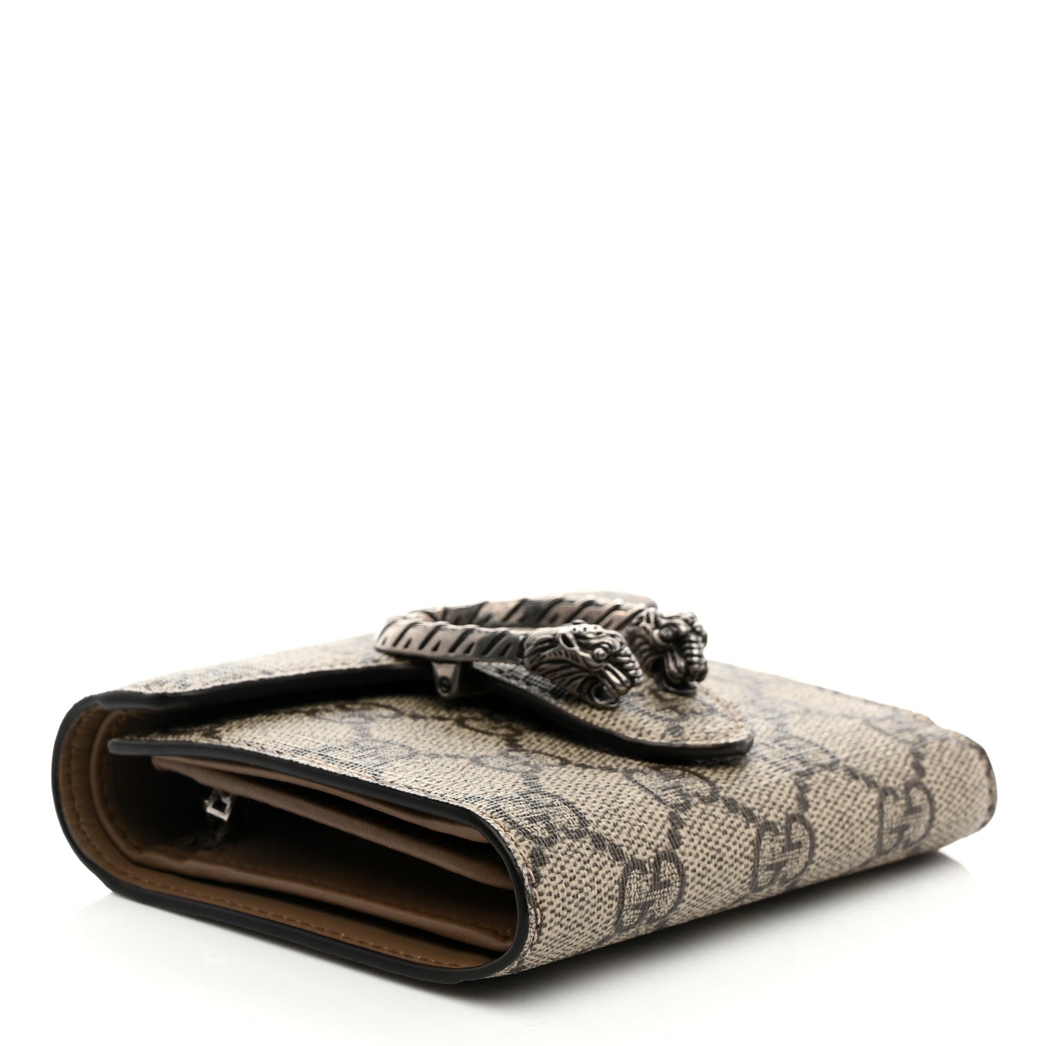 Gucci GG Supreme Monogram Dionysus Card Case Wallet Beige Taupe 4 of 7