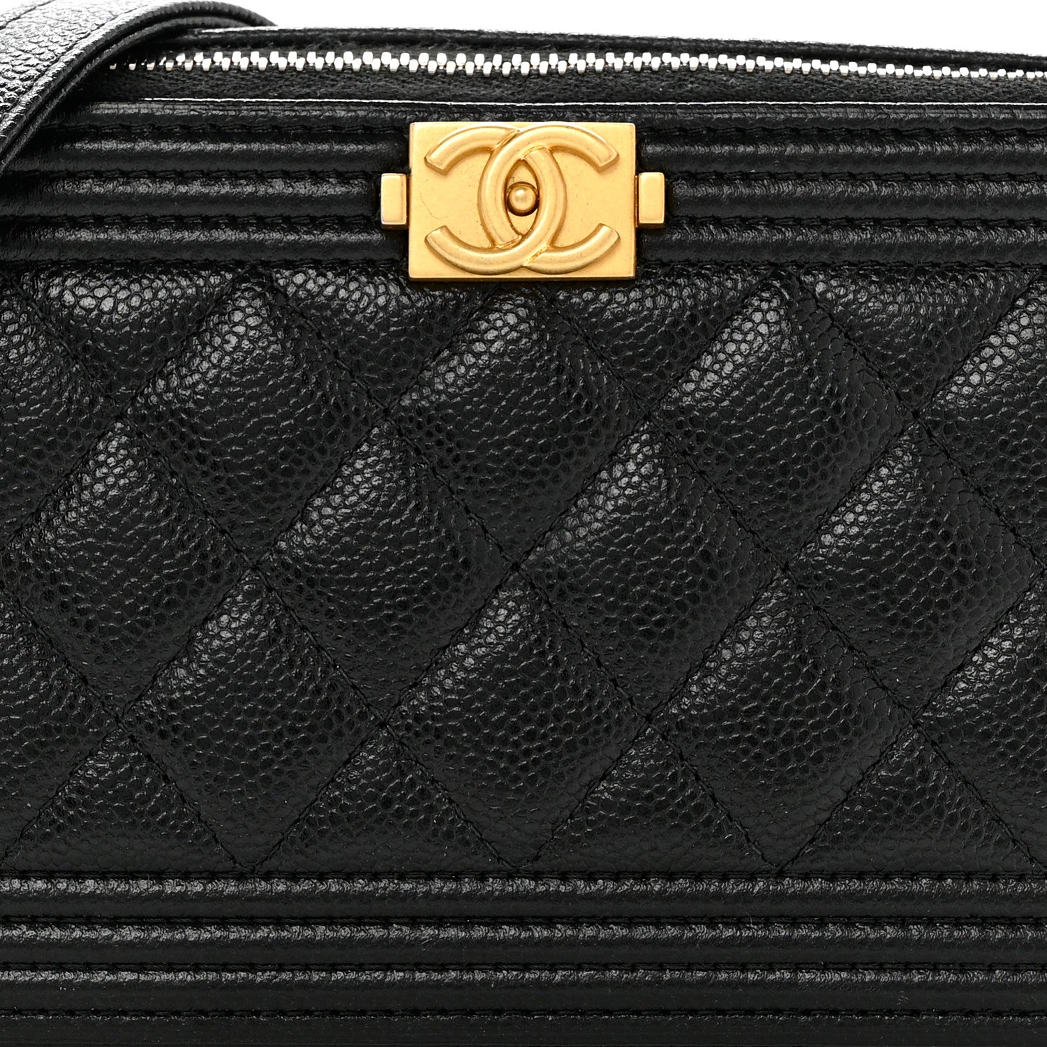 Chanel Caviar Quilted Boy Zip Phone Holder With Chain Black 8 of 12