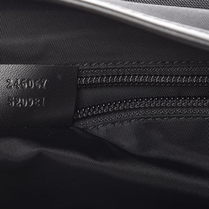 Gucci Canvas Web Medium Single Buckle Flap Messenger Bag Black 7 of 10
