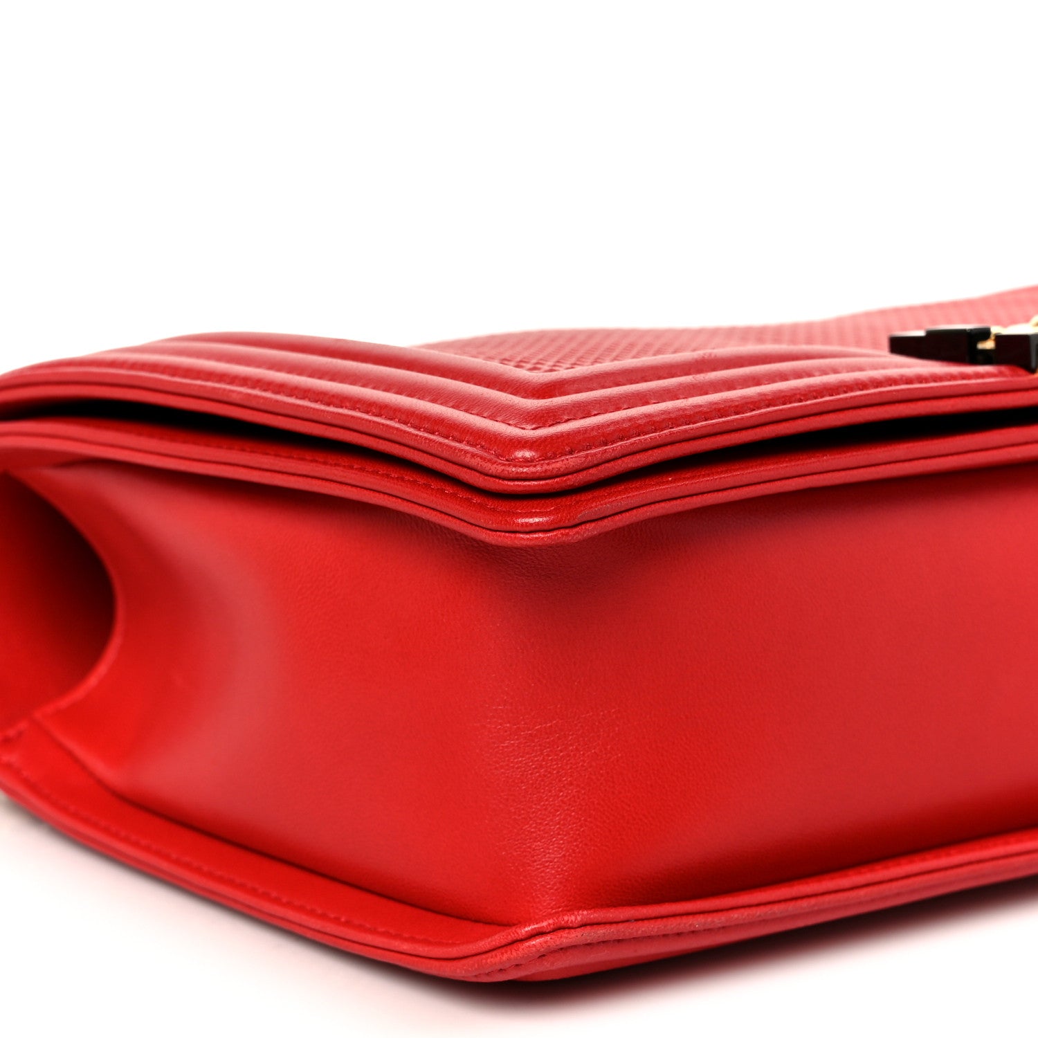 Chanel Lambskin Embossed New Medium Boy Cube Flap Red 9 of 10