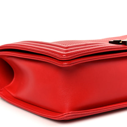 Chanel Lambskin Embossed New Medium Boy Cube Flap Red 9 of 10