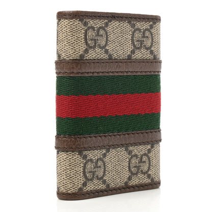 Gucci GG Supreme Monogram Web Ophidia 6 Key Holder Case Beige New Acero 3 of 8