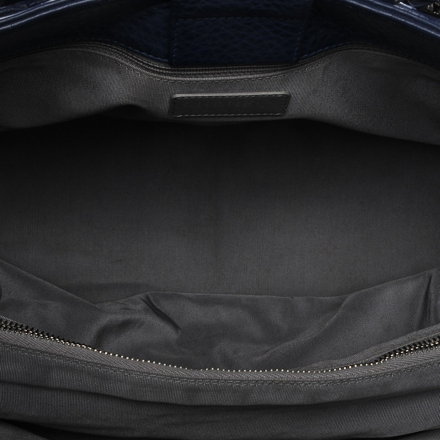 Calfskin Cerf Executive Shopper Tote Navy Blue