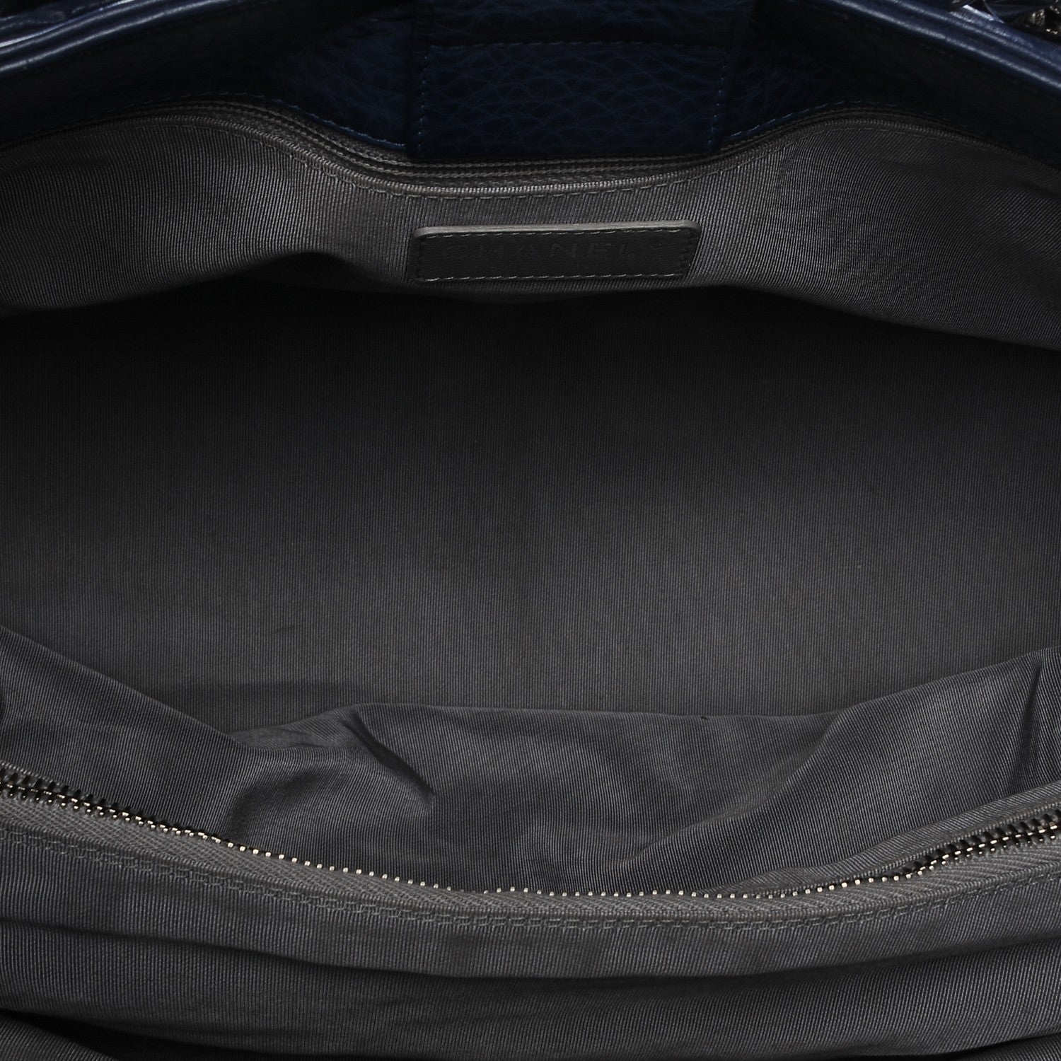 Chanel Calfskin Cerf Executive Shopper Tote Navy Blue 5 of 7