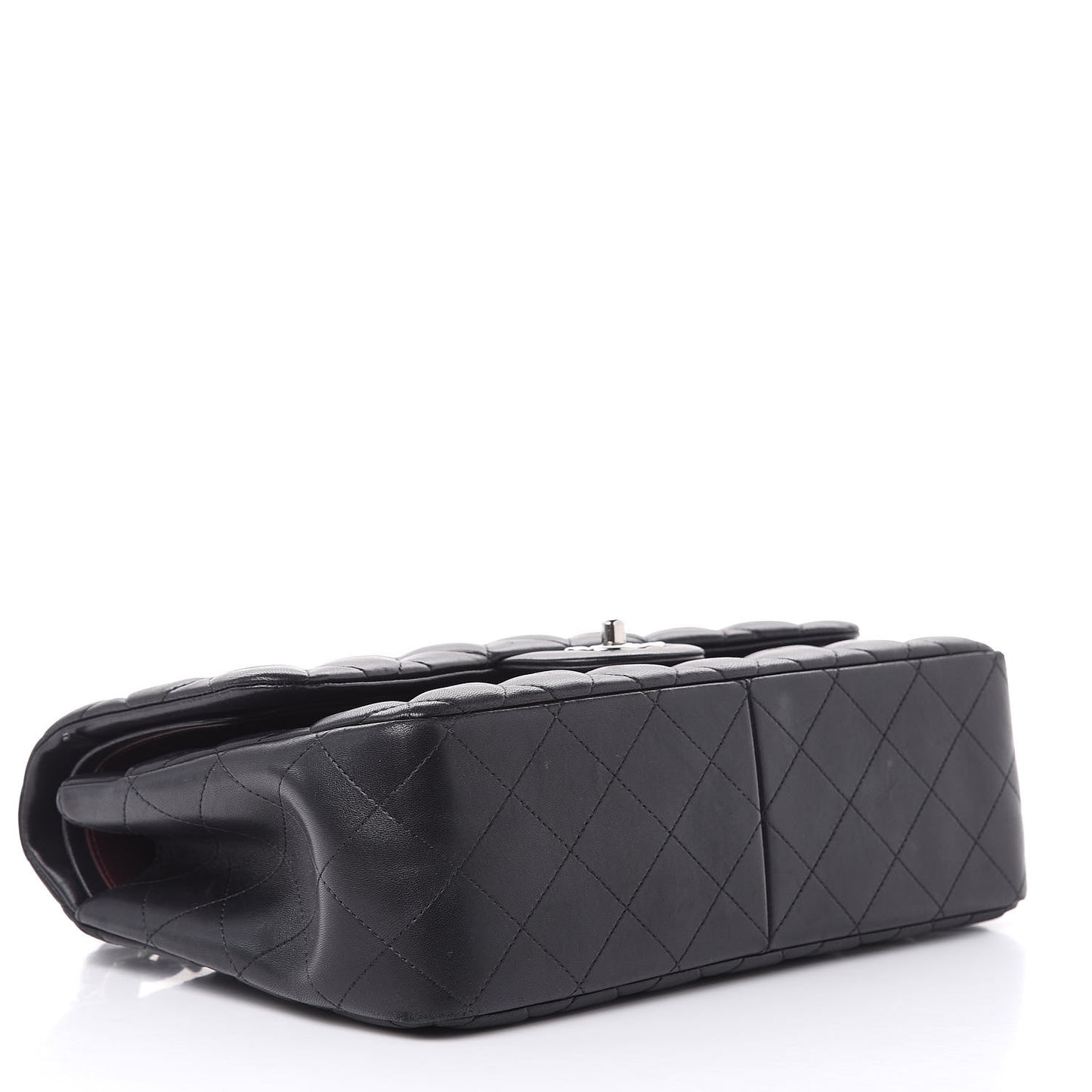 Lambskin Quilted Jumbo Double Flap Black