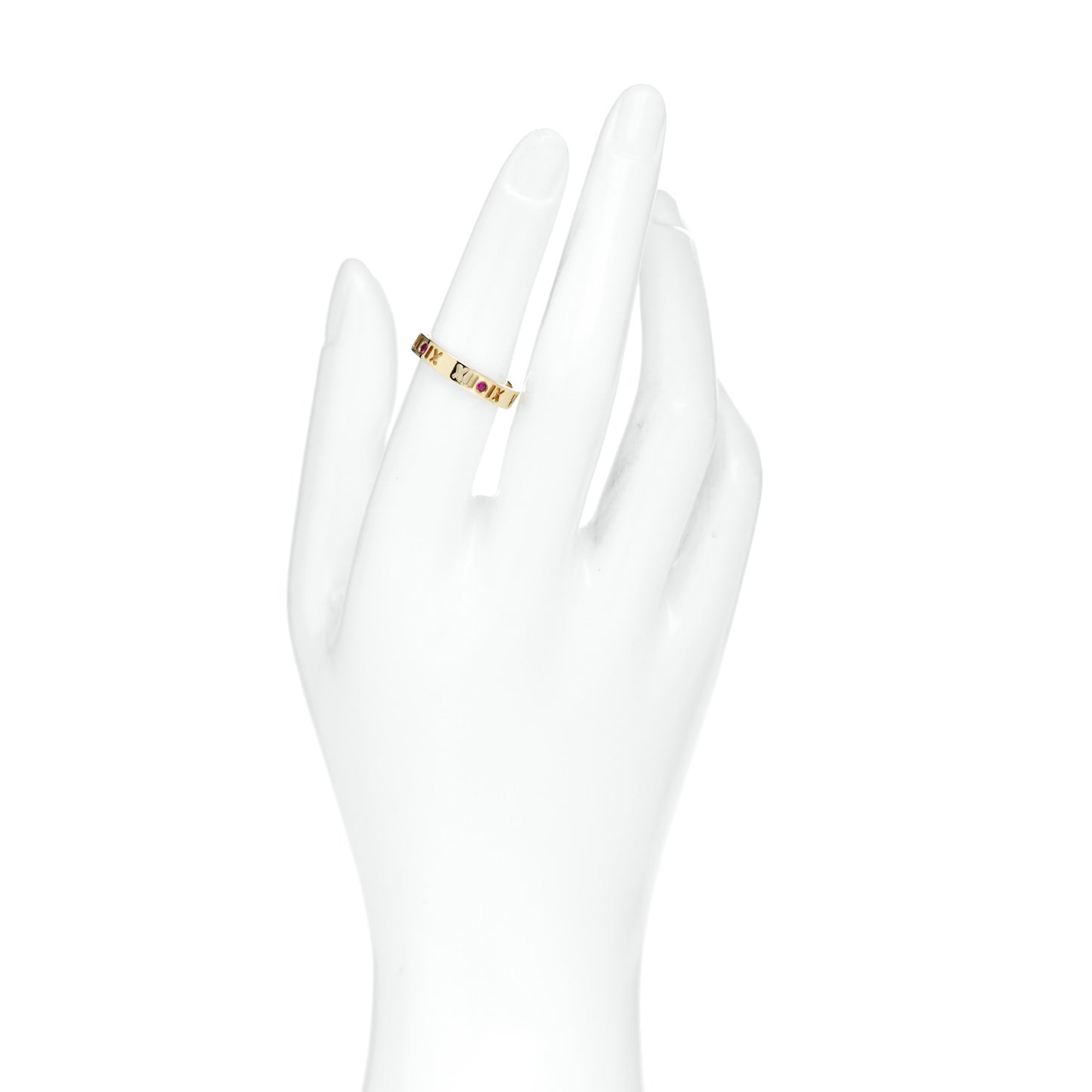 18K Yellow Gold Ruby Atlas Pierced Ring 53 6.25