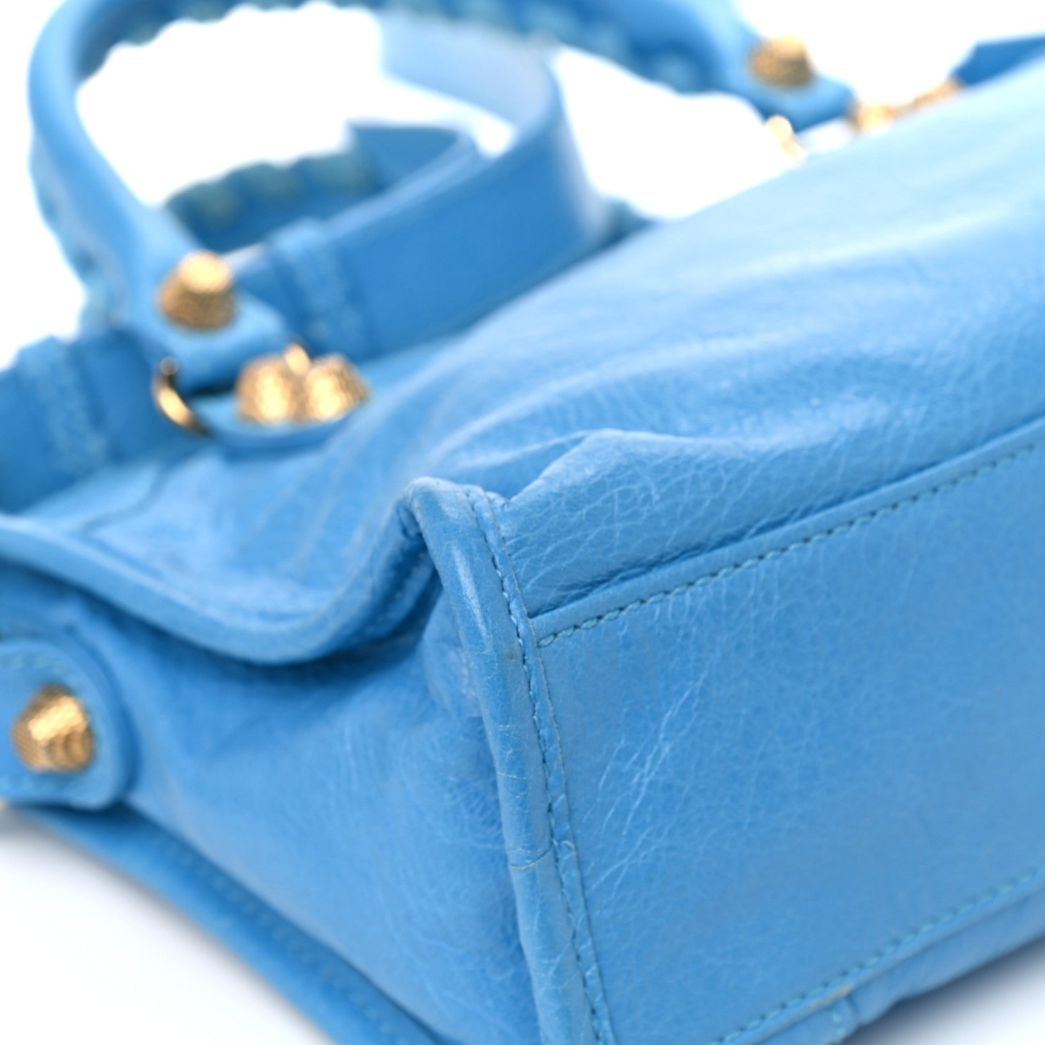 Balenciaga Agneau Giant 12 Gold Hardware Mini City Bleu Azur Clair 12 of 14