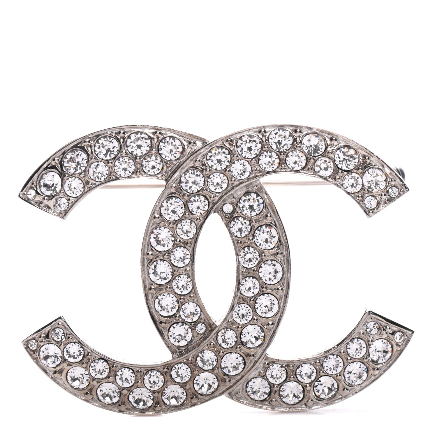 Chanel Crystal Palais Garnier CC Brooch Silver 1 of 6