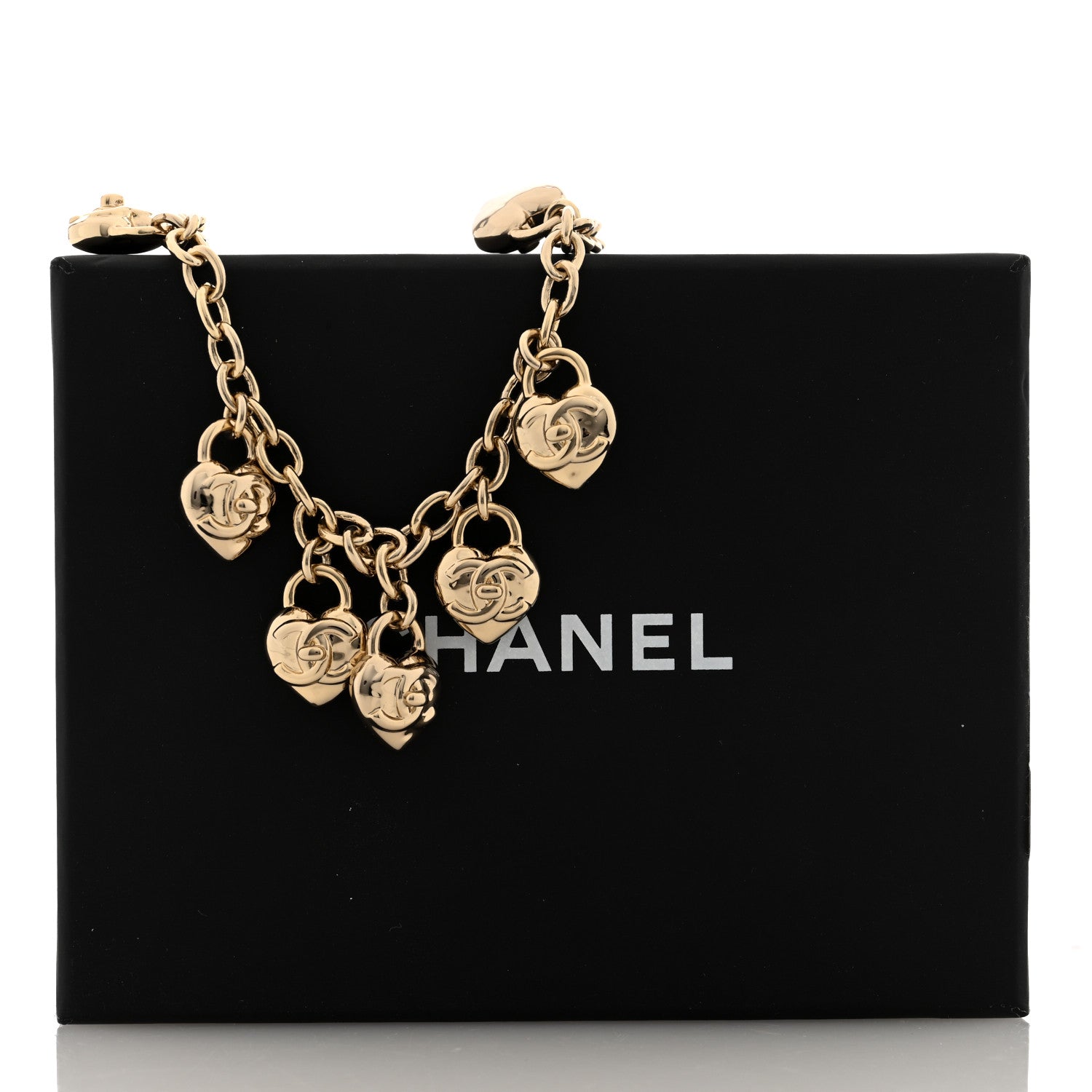 Chanel Metal CC Heart Necklace Gold 5 of 5