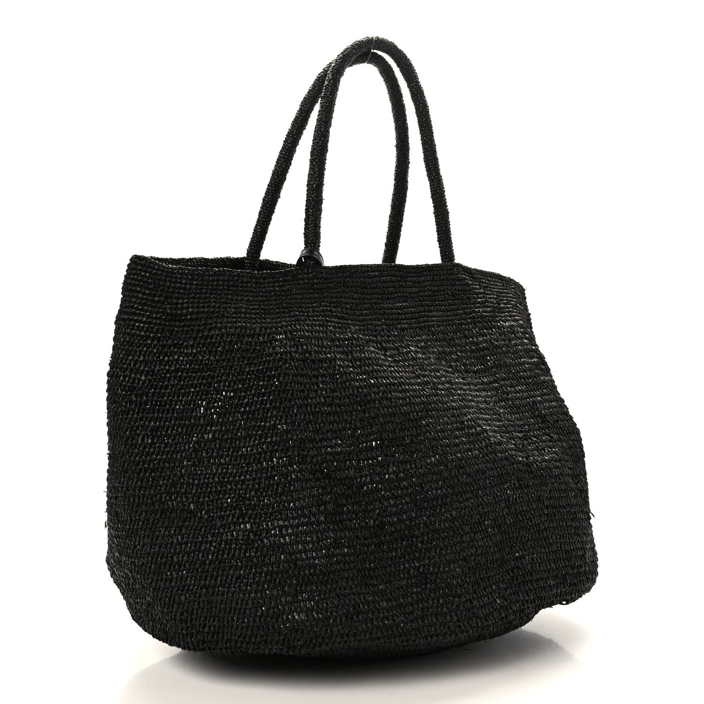 THE ROW Raffia Oregon Bag Black