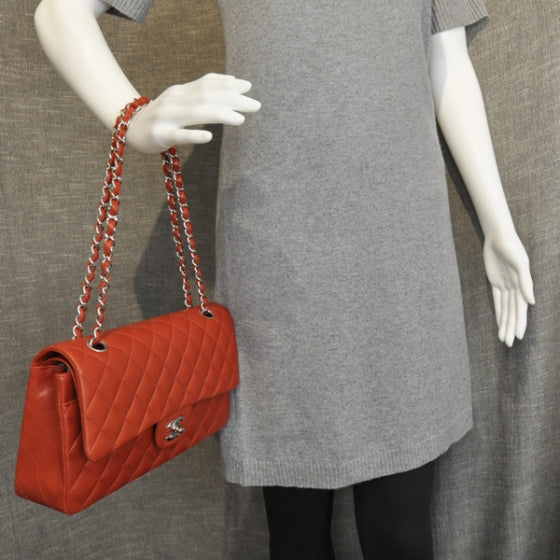 Chanel Lambskin Medium Double Flap Red 12C 3 of 12