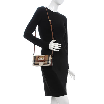 Burberry House Check Bridle Calfskin Small Madison Buckle Bag Limestone 3 of 8