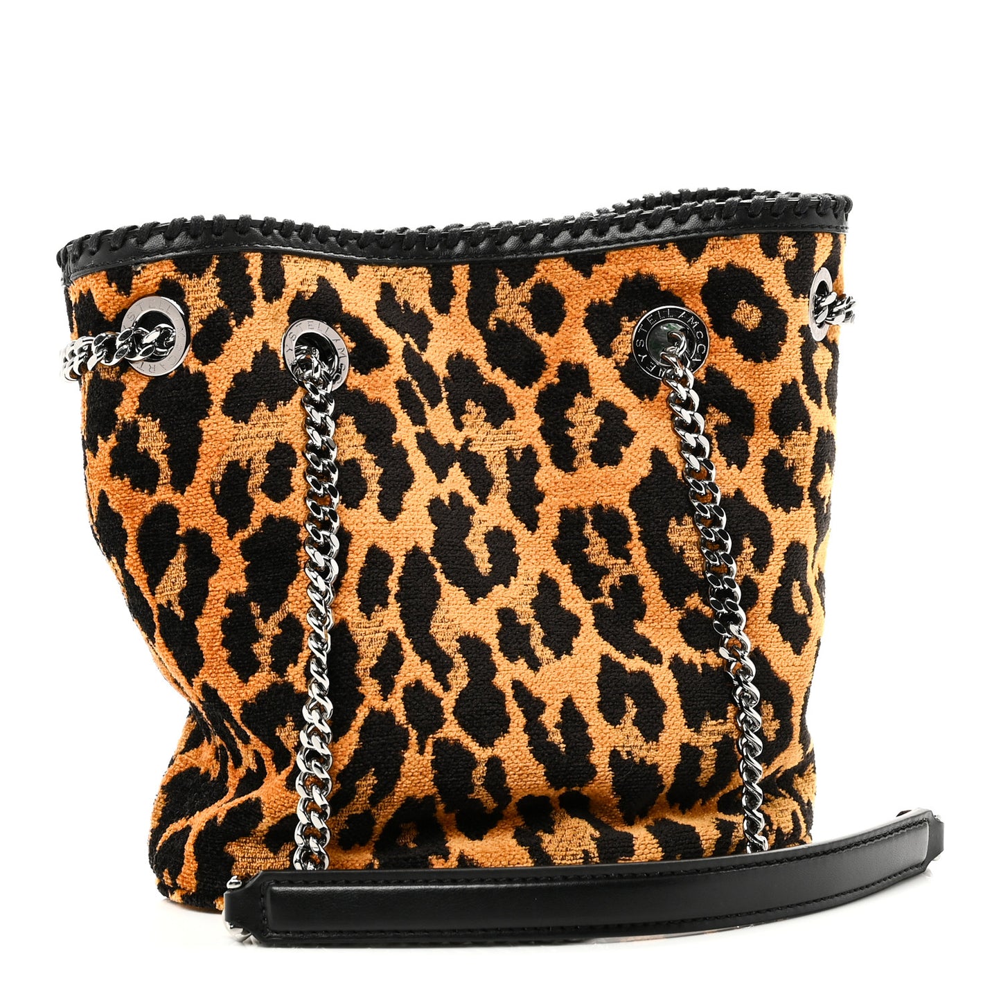 Jacquard Leopard Print Small Falabella Bucket Bag Leopard
