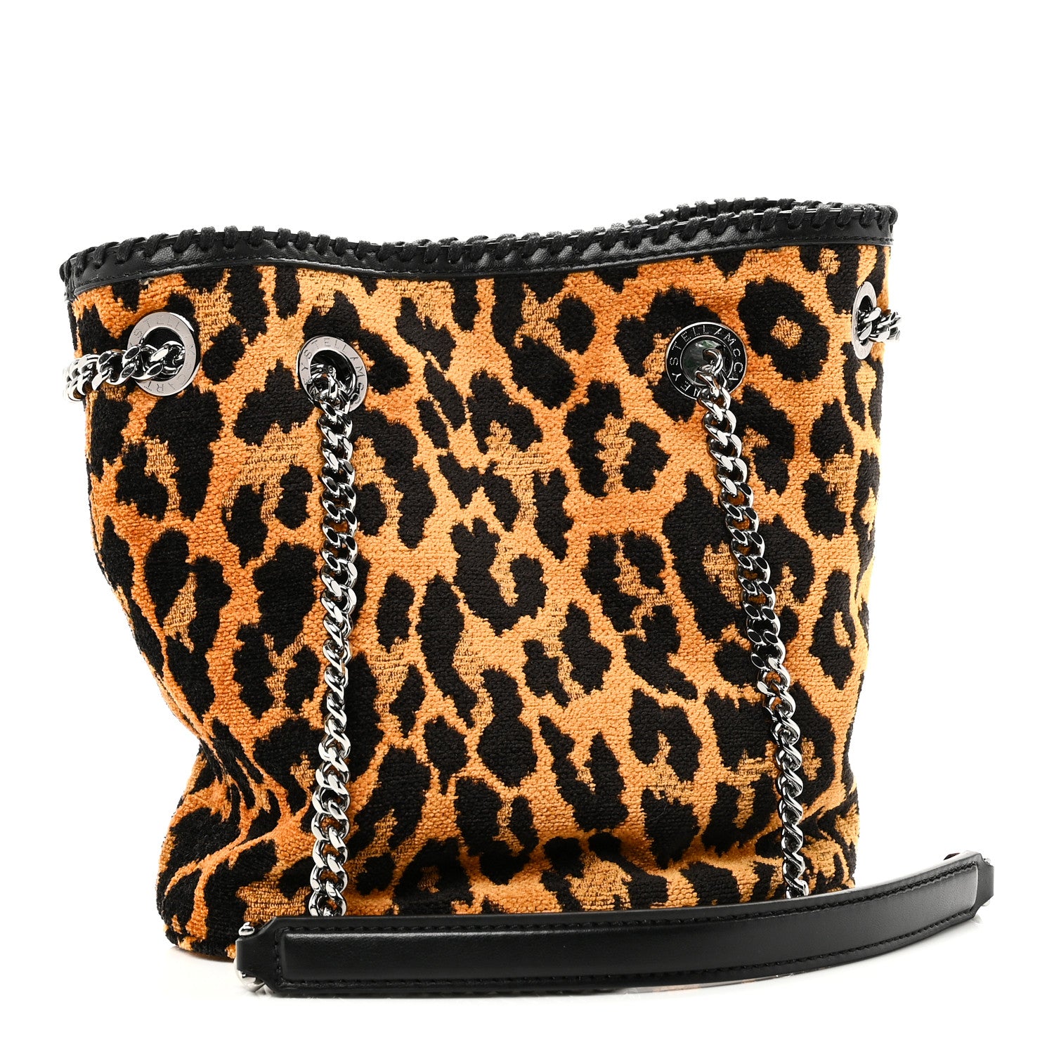 Stella McCartney Jacquard Leopard Print Small Falabella Bucket Bag Leopard 3 of 9