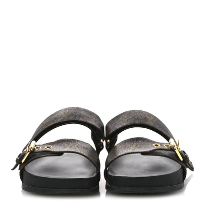 Louis Vuitton Monogram Bom Dia Mule Sandals 39 Black 3 of 11